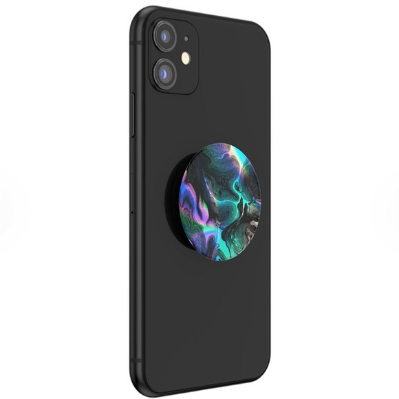 🆕 POPSOCKETS ~ POPGRIP PHONE GRIP & STAND w/ SWAPPABLE TOP ~ Colour: OIL AGATE - Picture 3 of 5